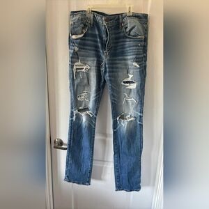American Eagle Outfitters Men's Ripped Blue Jeans